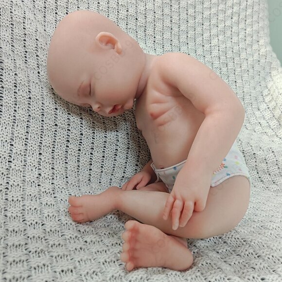 45cm Sleeping Full Platinum Silicone Reborn Baby Dolls Newborn Girl 5.94lbs Baby - Picture 7 of 15